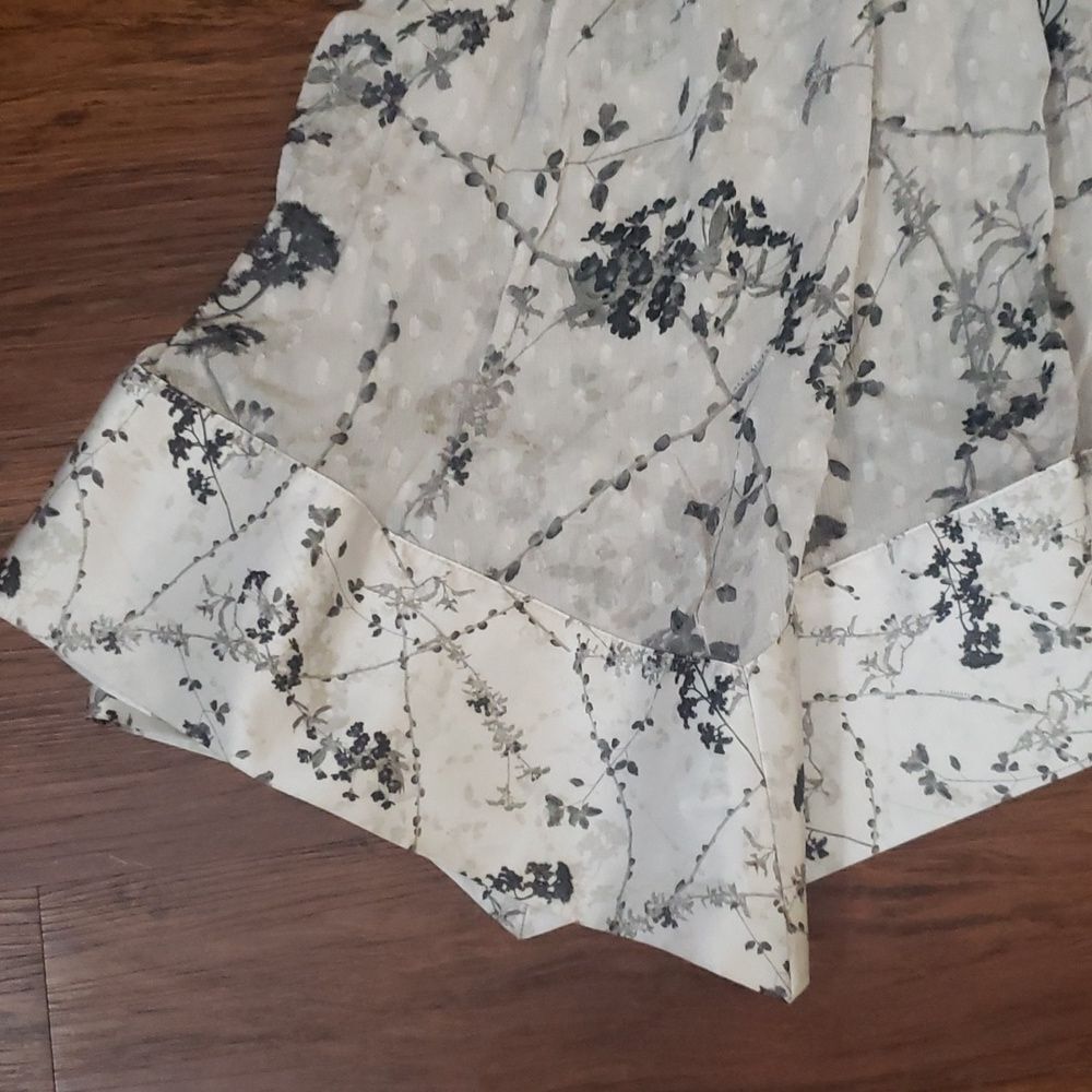 All Saints Gray Chic Edgy Feminine Boho Moto Alisa Freya Floral Silk Midi 8 - Picture 6 of 9